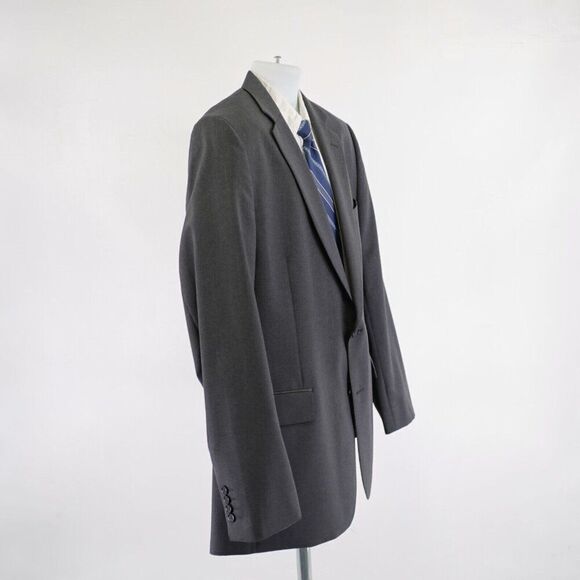 Stafford Wool Blend Classic Fit Gray Travel Suit Jacket 44L Or Slim 46L 2 Button - Picture 7 of 13